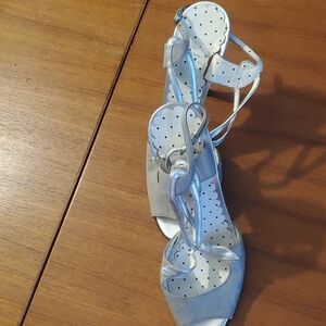 Moschino Silver Strappy Heels